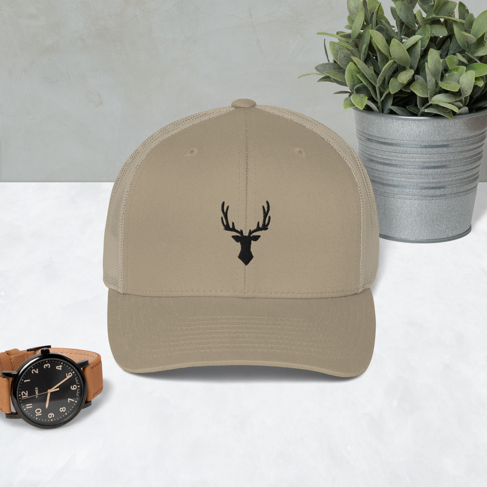Buck in Black Trucker Hat