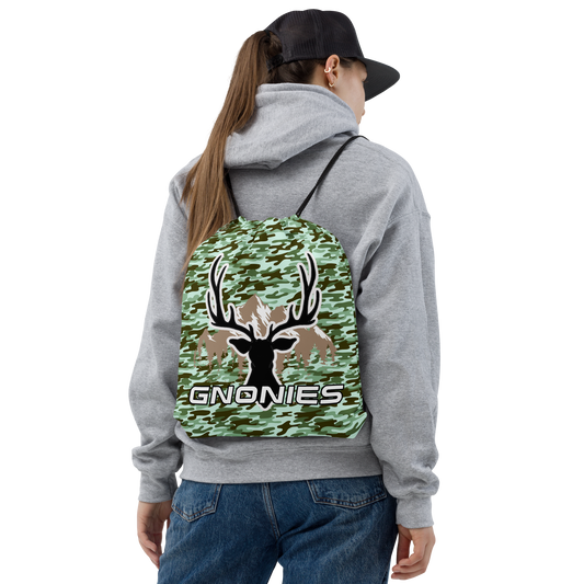 Gnonies Camo Drawstring Bag