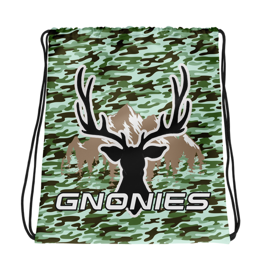 Gnonies Camo Drawstring Bag