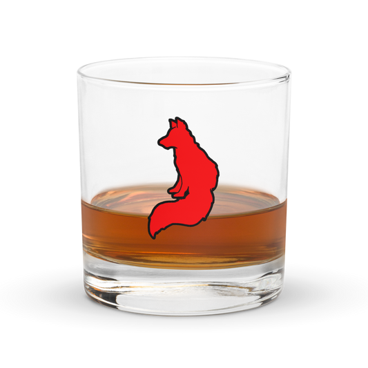 Red Fox Rocks Glass