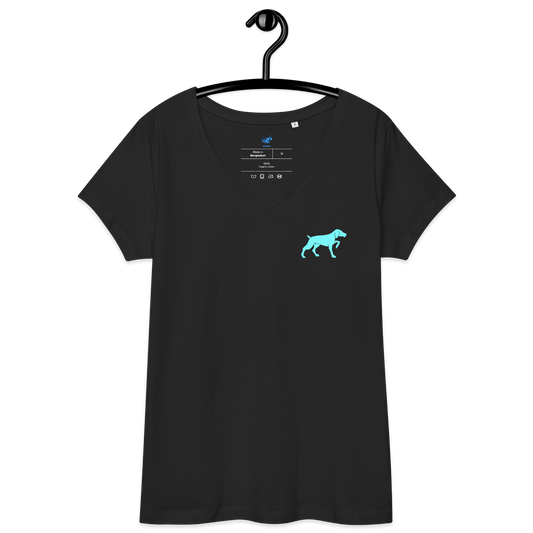 Women’s Fitted Dog V-Neck T-Shirt