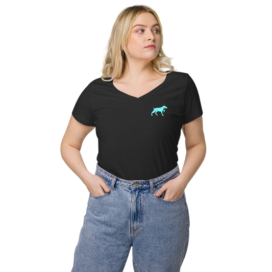 Women’s Fitted Dog V-Neck T-Shirt